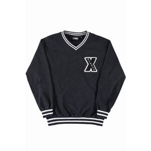 XLARGE Black V Neck Sweatshirt Mens Medium Varsity Logo Crewneck